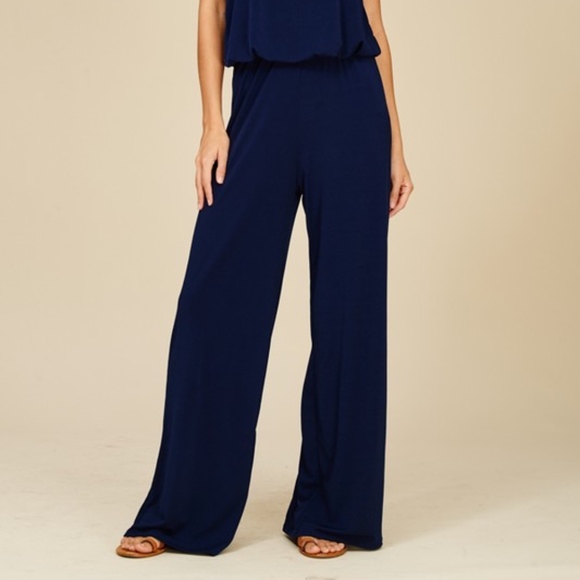 Navy Relaxed Fit Wise Leg Jumpsuit - Picture 4 of 8